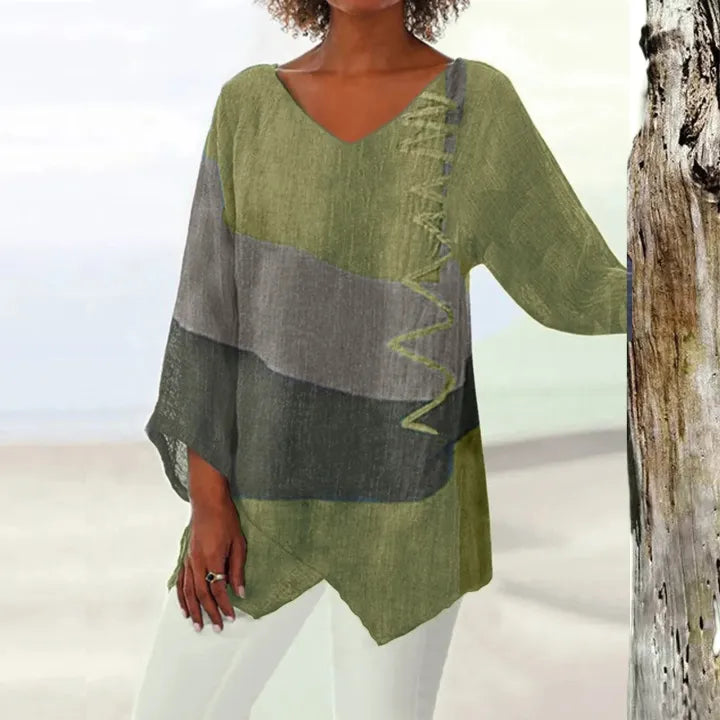 Leviana | Artistieke V-hals Blouse