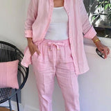 Inez™ | shirt met lange mouwen en brokaat set